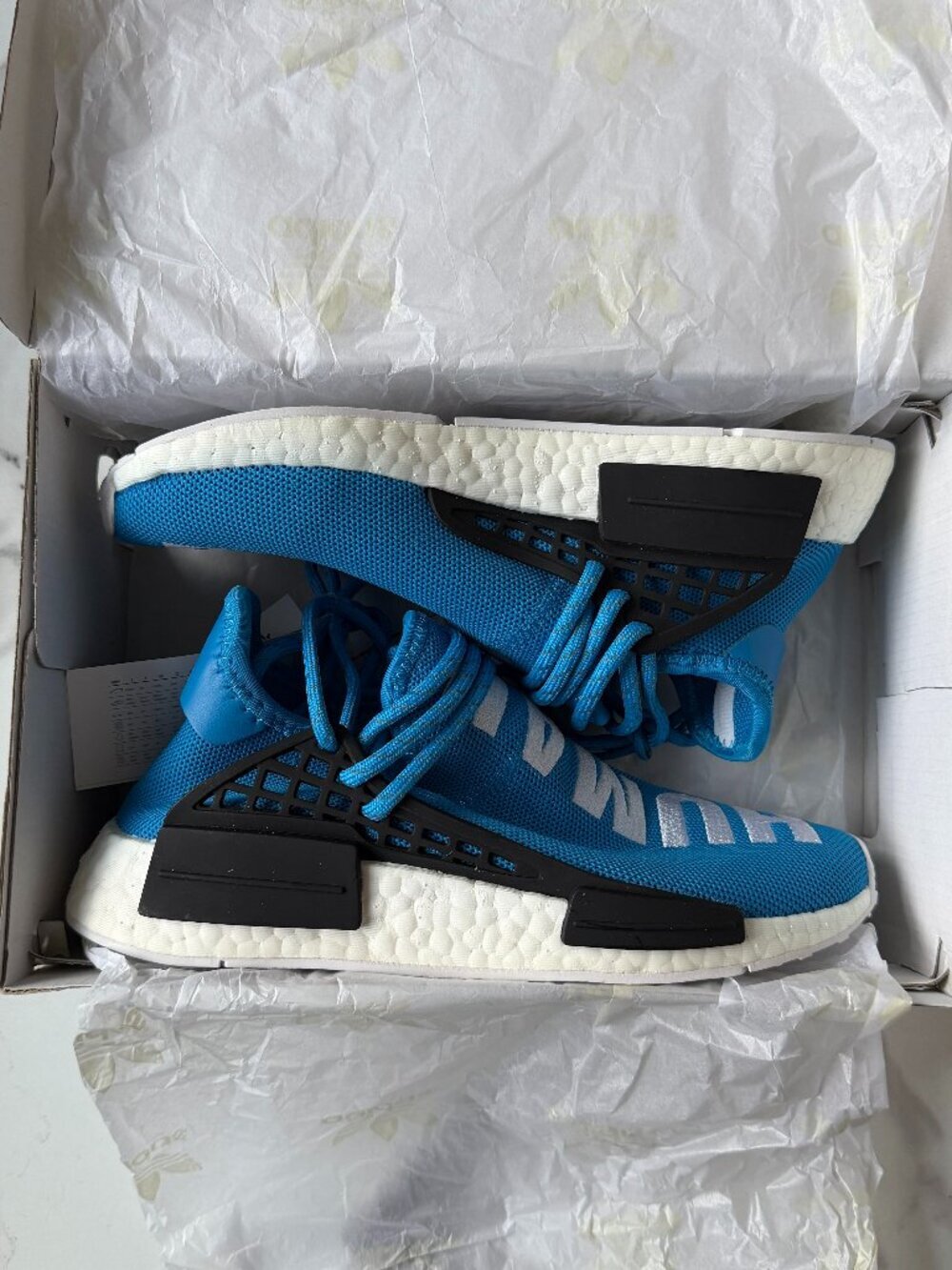 Adidas x Pharrell Williams Human Race Blue NMD Sneakers NEW Size 6.5